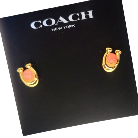 Coach signature earrings with dustbag - Picture 2 of 4